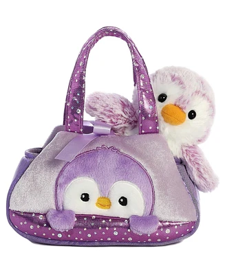 Aurora Small PomPom Penguin Fancy Pals Fashionable Plush Toy Purple 7"