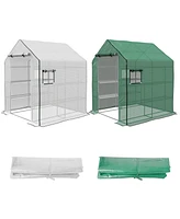 Outsunny 2 Greenhouse 01-0472 Replacement Covers, 55x56.25", Green & White