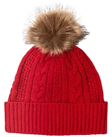 Lauren Ralph Cable Hat with Direct Embroidery and Stones