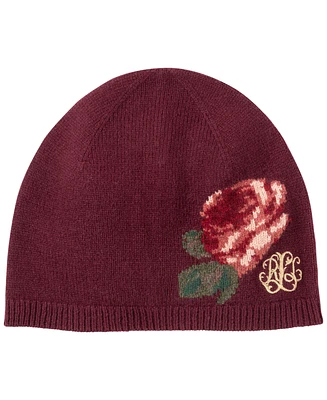 Lauren Ralph Lauren Flower Intarsia Knit Hat