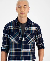 Sun + Stone Men's Erik Plaid Flannel Shirt, Created for Macy's