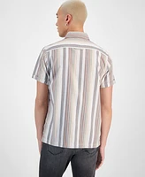 Sun + Stone Men's Leon Striped Short-Sleeve Shirt, Created for Macy's