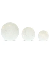 Slickblue Led Frosted Snowball Globe - Set of 3