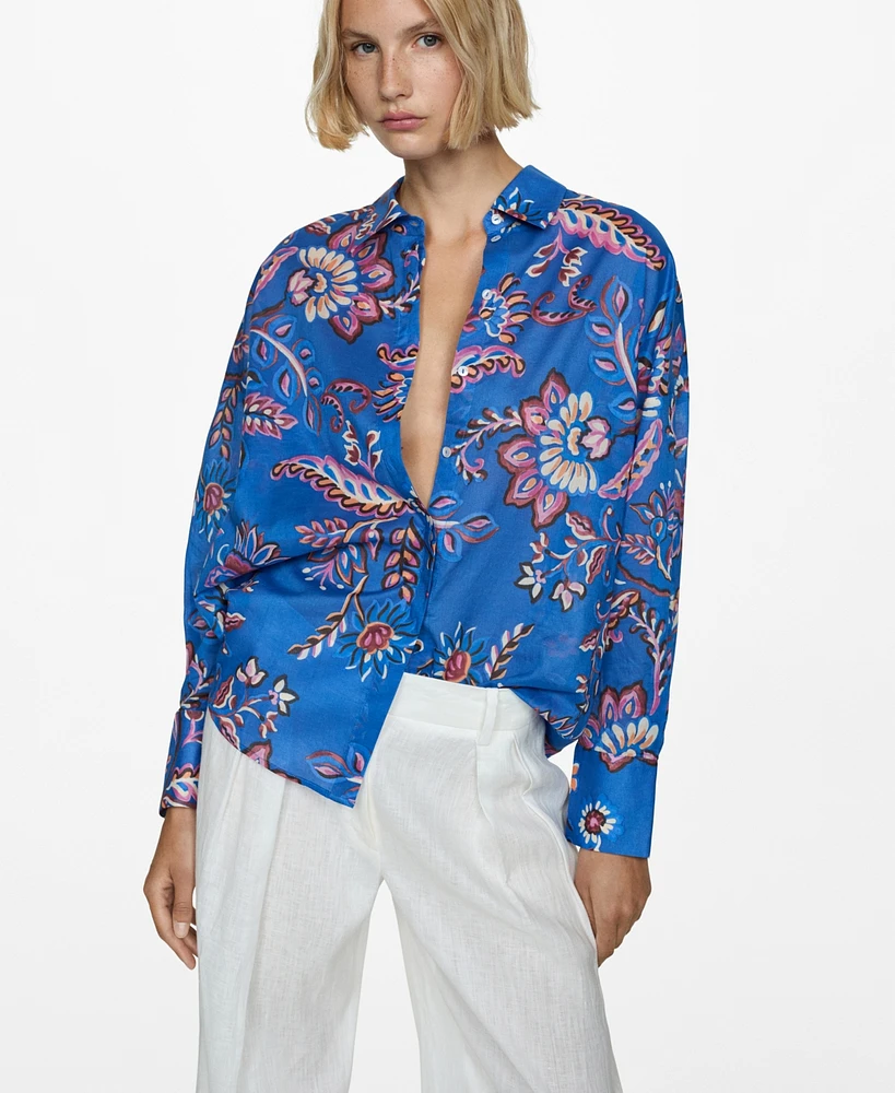 Mango Women's Printed Cotton Shirt