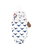 Touched by Nature Baby Boys Organic Cotton Sleeveless Bodysuits, Mystic Sea Creatures, Months