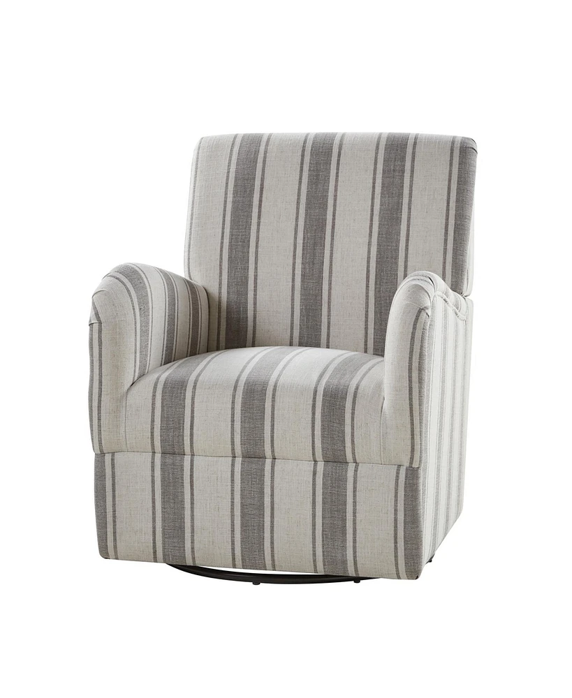 Hulala Home Traditional Pancy Swivel Armchair with Jacobean Strip Pattern