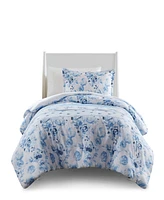 Intelligent Design Christa Floral Striped -Pc. Duvet Cover Set