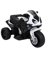 Aosom 6V Kids Motorcycle Licensed Bmw, Toddler Motorcycle with Headlight, Music, 3 Wheeled Electric Motorcycle for Kids, Gift for Boys & Girls, Black