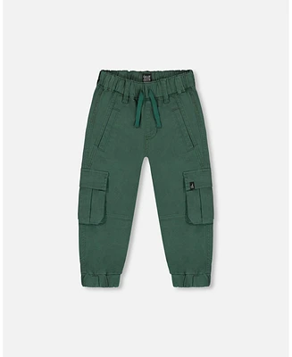 Deux par Big Boys Stretch Twill Cargo Jogger Pants Forest Green