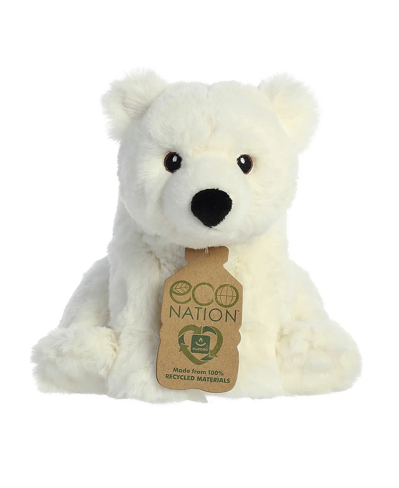 Aurora Small Polar Bear Eco Nation Eco-Friendly Plush Toy White 7.5"