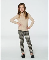 Deux par Big Girls Treggings Plaid Black And Beige