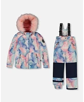 Deux par Toddler Girls Two Piece Snowsuit Printed Pastel Watercolor - Toddler|Child