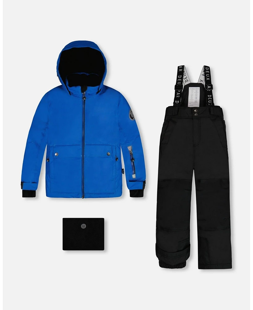 Deux par Big Boys Two Piece Snowsuit Royal Blue And Black