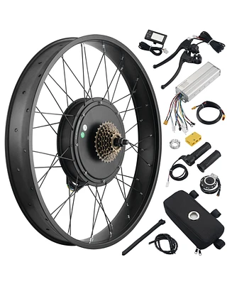 Yescom Electric Bicycle Conversion Kit 26" 48V 1500W Rear Wheel E-bike Conversion Kit Hub Motor W/ Lcd Display