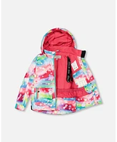 Deux par Big Girls Two Piece Snowsuit Printed Bubbles And Lime