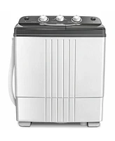 Gymax Portable Washing Machine Compact Twin Tub 20 lbs Capacity Washer Spinner