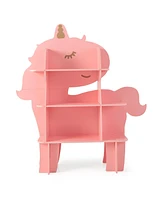 Slickblue Kids Bookcase Toy Storage Organizer with Open Storage Shelves-Unicorn