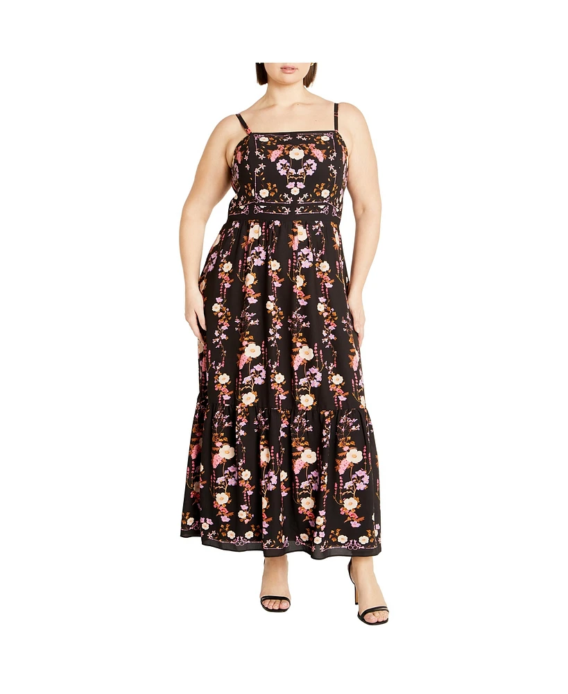 City Chic Plus Molly Print Maxi Dress