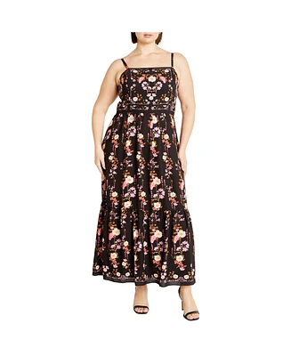 City Chic Plus Molly Print Maxi Dress