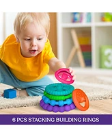 Sperric Toddler Stacking Silicone Stacking Toy – Premium Stacking Toys for Teething – Interactive and Fun Baby Stacking Toys Made of Sof