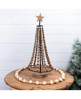 Slickblue Beaded Wood Holiday Tree 25"