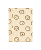Hudson Baby Boys Cotton Poly Flannel Burp Cloths 8-Pack, Brave Lion, One