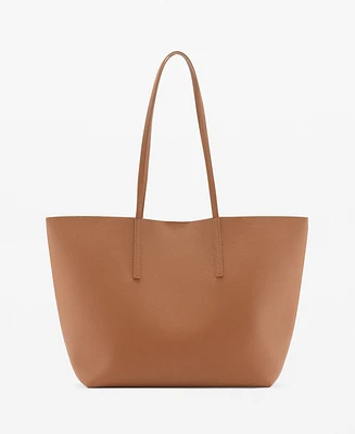 Mango Women's Pebbled Effect Shopper Bag