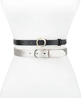 Calvin Klein Women's 2-Pc. Faux-Leather Belt Set