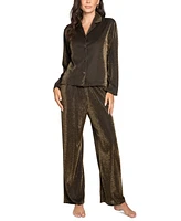 Linea Donatella Women's 2-Pc. Metallic Pajamas Set