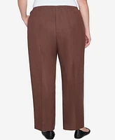 Alfred Dunner Plus Wine Country Soft Microfiber Side Seam Pocket Short Length Pant