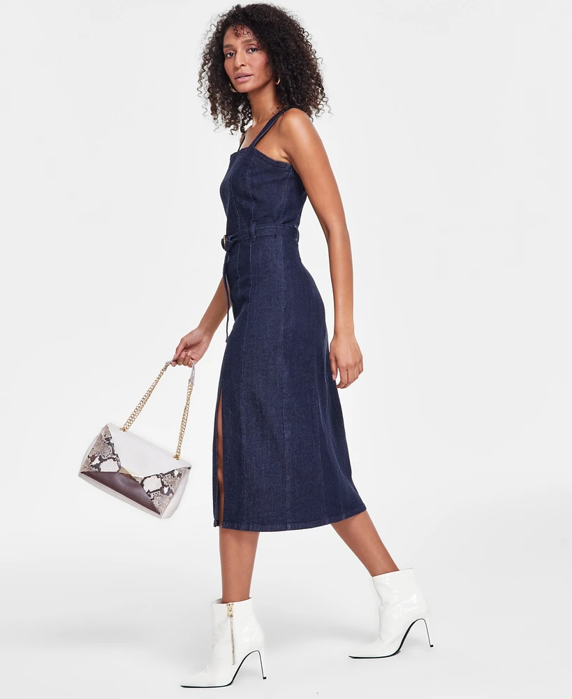 I.n.c. International Concepts Women's Belted Midi Dress, Created for Macy's