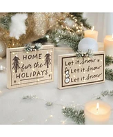 Slickblue Led Holiday Snow Sign Set: Festive Illumination for Your Home