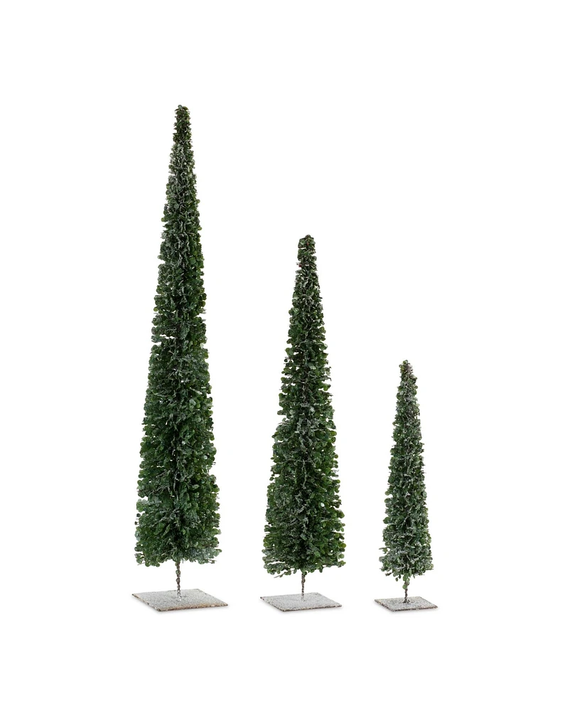 Slickblue Pvc Bottle Brush Design Pine Tree Decor With Stand (Set of 3)