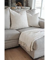 Anaya Home Cozy Cotton White Boucle Euro Pillow 26x26