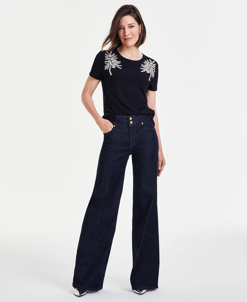 I.n.c. International Concepts Women's High-Rise Wide-Leg Jeans, Created for Macy's