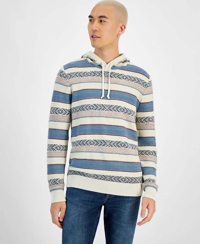 Sun + Stone Men's Benji Striped Pullover Hoodie Sweater, Created for Macy's