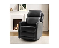 Hulala Home Donat Faux Leather Swivel Recliner