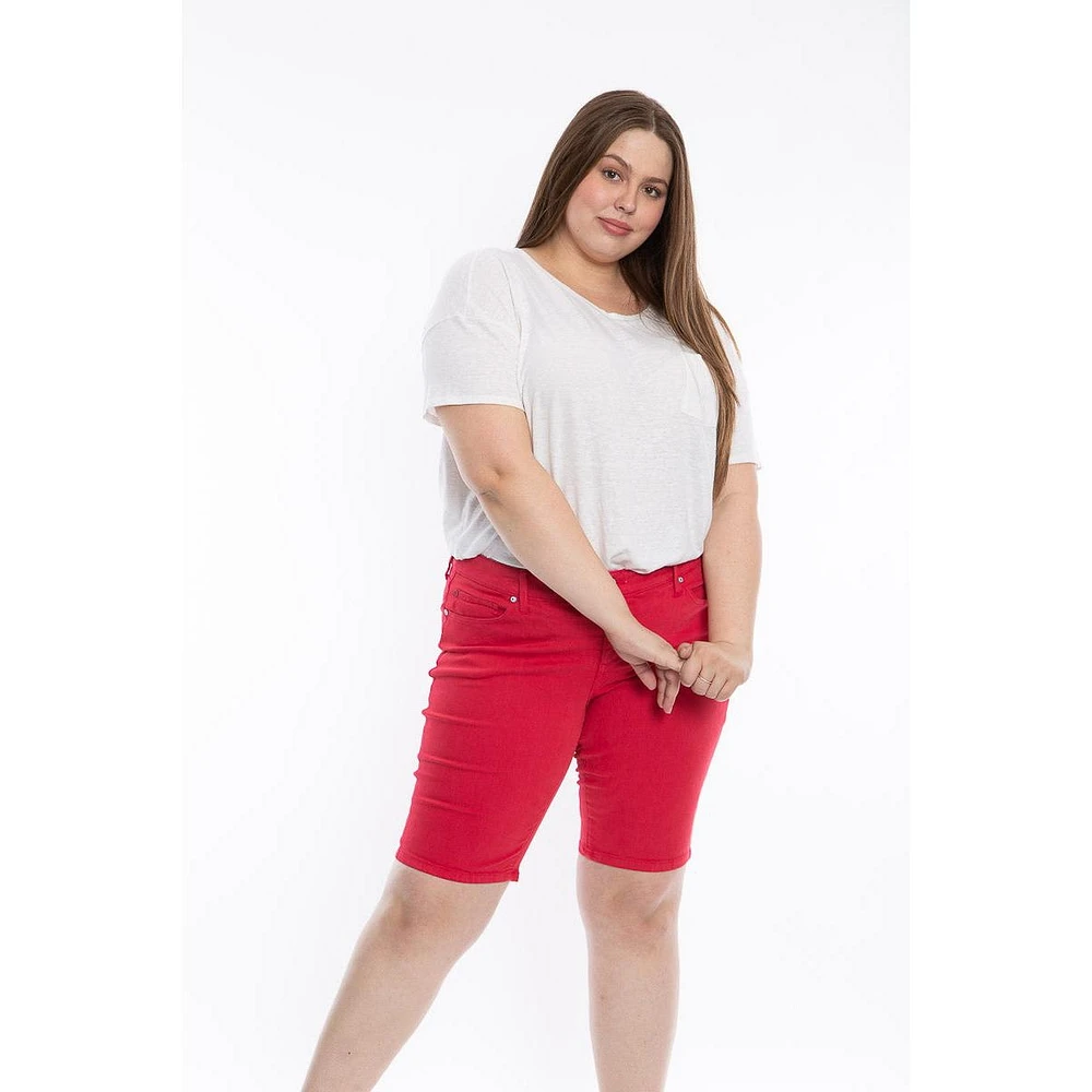 Slink Jeans Plus Mid Rise Bermuda Shorts