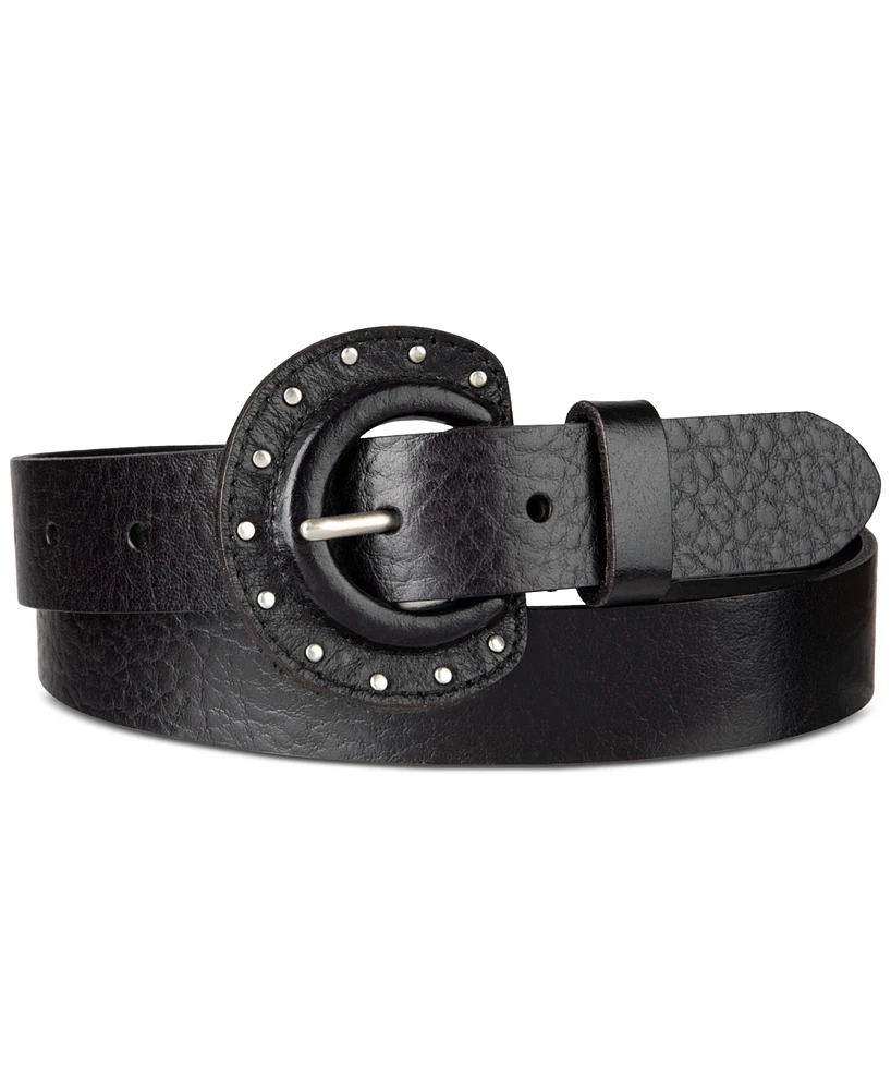 Levi's Studded Wrapped Center Bar Buckle Skinny Leather Belt