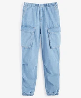 kensie Little & Big Girls Cotton Denim Cargo Pants