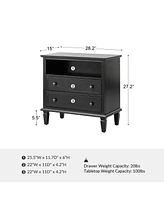 Hulala Home Kamilo Transitional 2-Drawer Solid Wood Nightstand