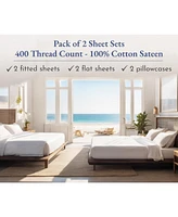 California Design Den 2-Pack Twin Xl Sheet sets - 400 Thread Count 100% Cotton Sateen Sheets