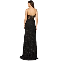 Lara Women's Elegant Corset Gown with Slit