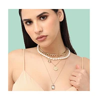 Sohi Women's Coin Multi-Layer Necklace