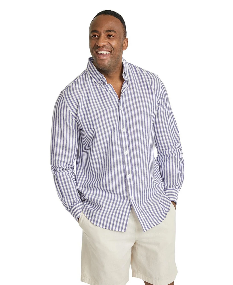 Johnny Bigg Big & Tall Holiday Stripe Linen Shirt