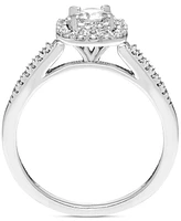 Diamond Double Halo Engagement Ring (3/8 ct. t.w.) in 14k White Gold