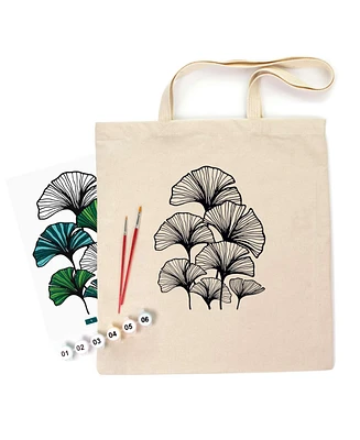 Rosa ROSATalent: Eco-Friendly Cotton Ecobag Coloring Kit – Ginkgo Leaves (220 Gsm, 38x42 cm) - Assorted Pre