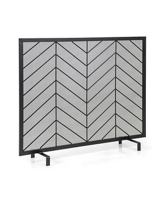 Sugift 38 x 31 Inch Single Panel Fireplace Screen