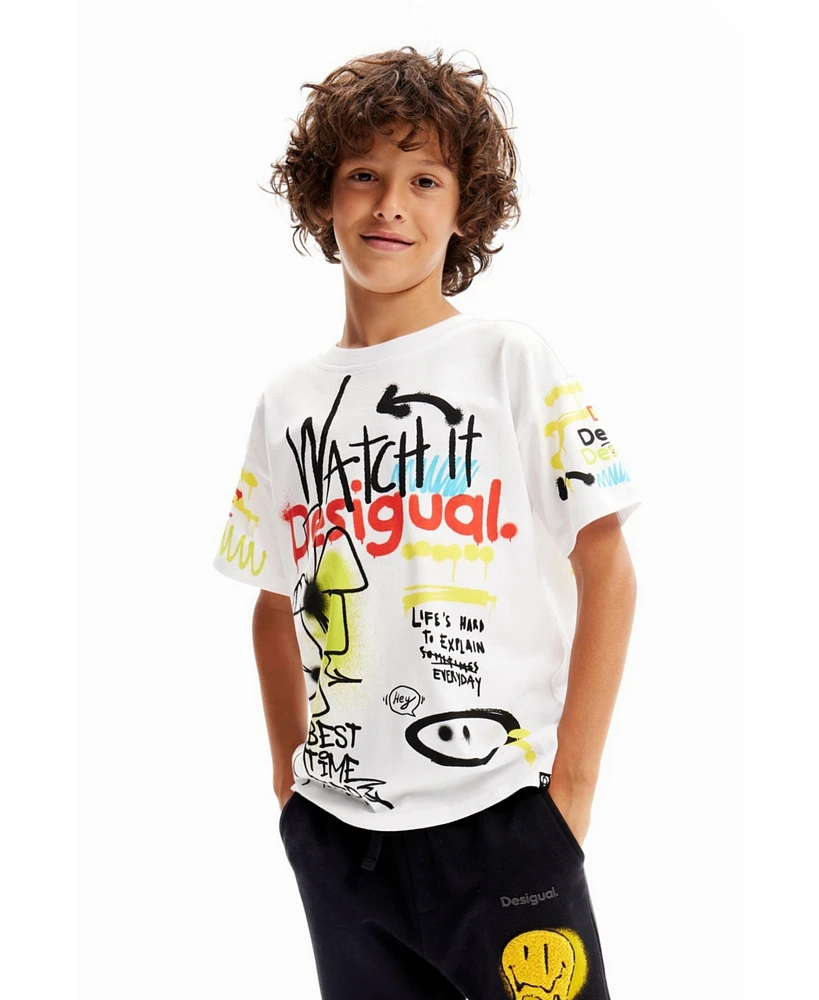 Desigual Boys s Graffiti message T-shirt