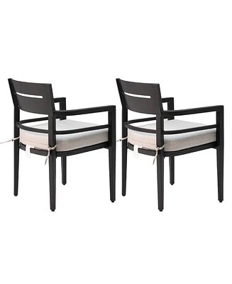 Mondawe Black Outdoor Patio Aluminum Swivel Rocker with Sunbrella Fabric Cushions (Set of 2)